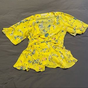 Loft floral wrap shirt-XS